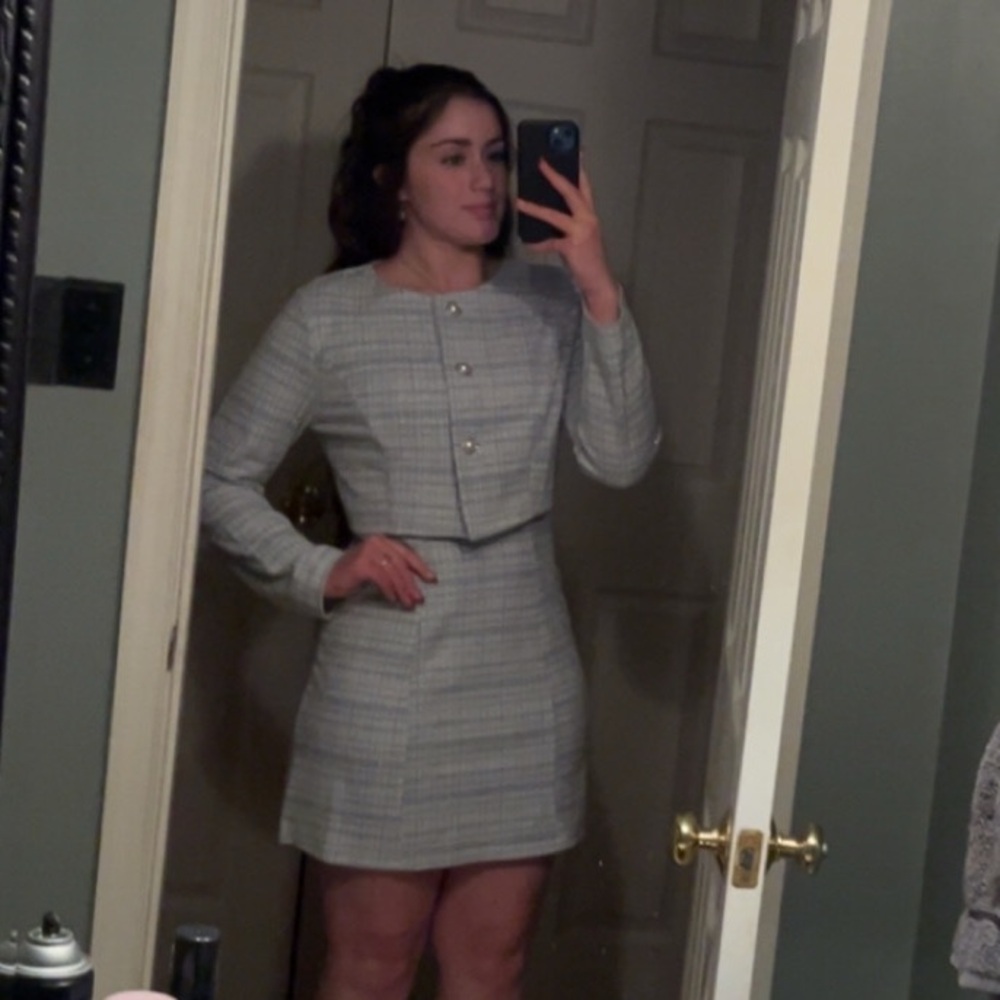 Baby blue tweed set - Picture 3 of 5